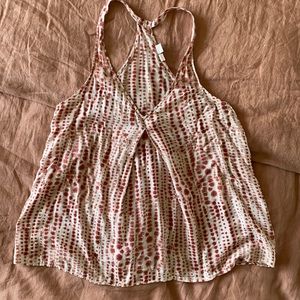 Rust color printed  cotton tank (racer back)